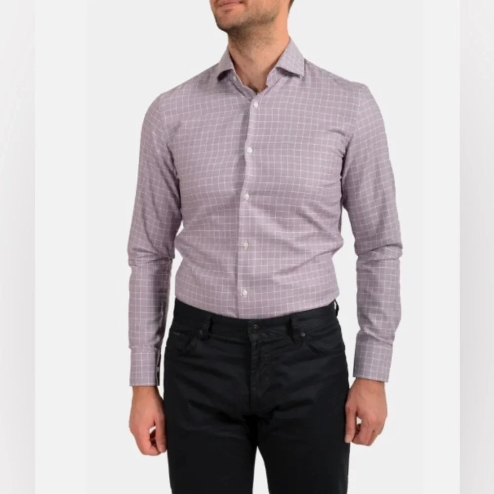 Hugo Boss Men's Slim Fit Plaid Long Sleeve Dress Shirt